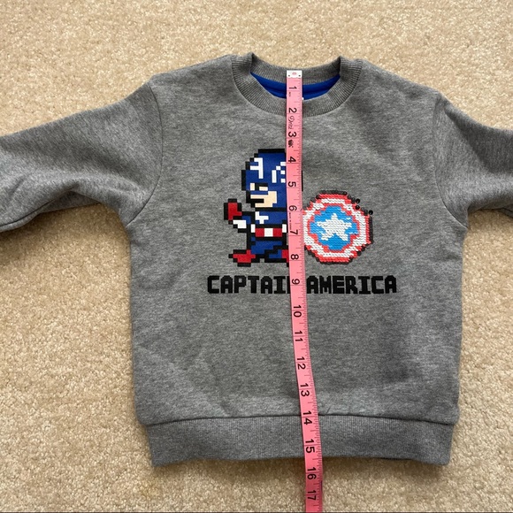 Marvel Captain America Sweatshirt Toddler Size 3 Years Flip-Sequin Shield Cotton - Picture 9 of 9